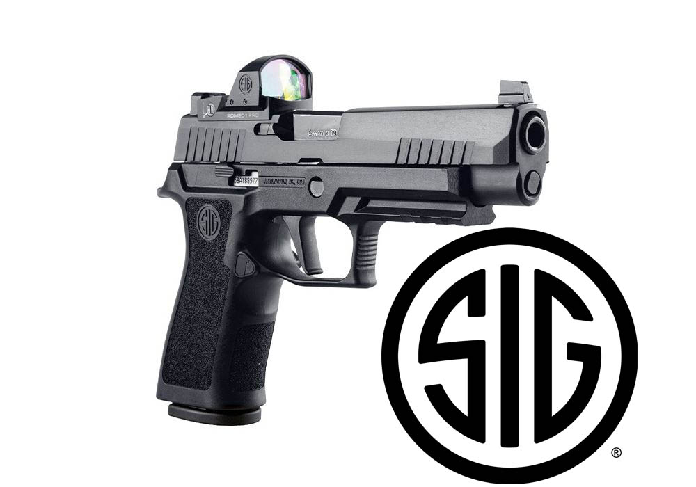 P320, 9MM, 4.7IN, X-SERIES, BLK, STRIKER, X-RAY 3 SUPP SIGHTS, MOD POLY X GRIP, (2) 17RD STEEL MAG,  ROMEO1PRO, RAIL
