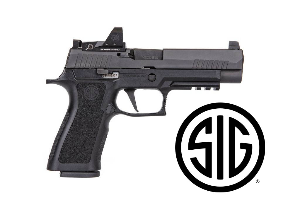 P320, 9MM, 4.7IN, X-SERIES, BLK, STRIKER, X-RAY 3 SUPP SIGHTS, MOD POLY X GRIP, (2) 17RD STEEL MAG,  ROMEO1PRO, RAIL