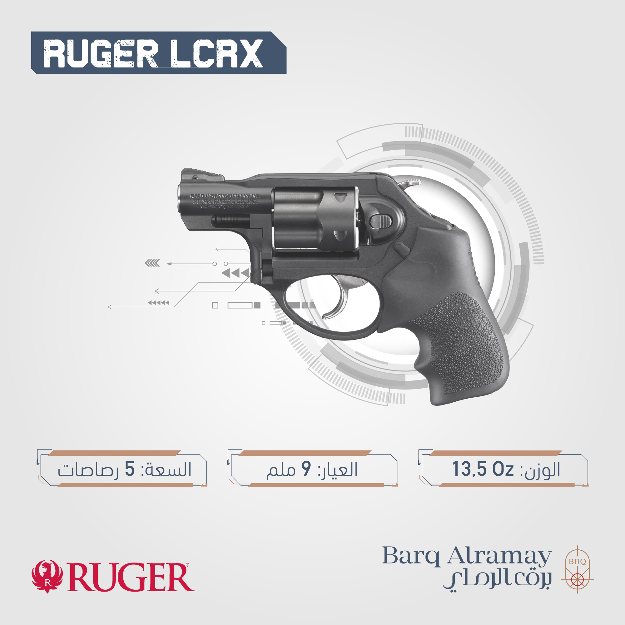 ( تسليم فوري ) RUGER LCRX  